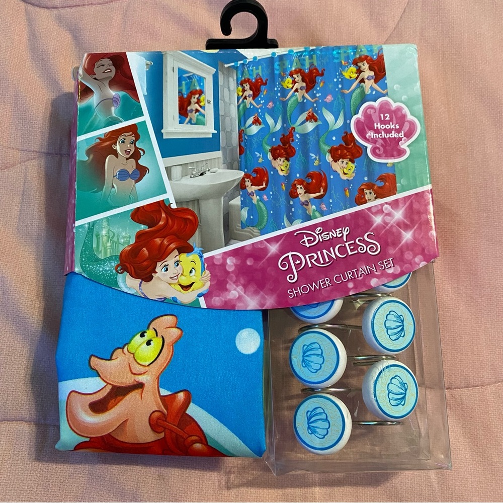 the little mermaid shower curtain disney NIB NEW NWOT NWT - Picture 1 of 5